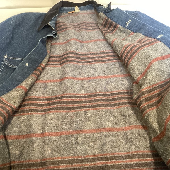 Big Ben Vintage Blanket lined Denim barn chore Utility Jacket mens 48 Long - Picture 5 of 15